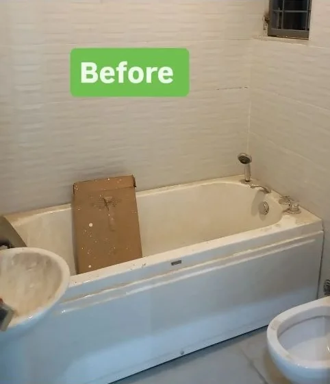 Bathroom before the clean