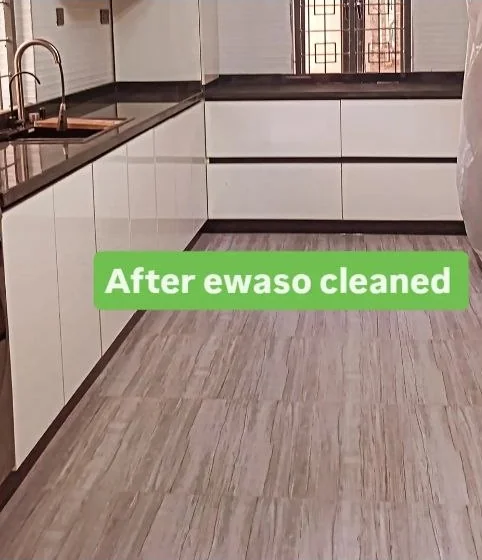 The same kitchen after the clean