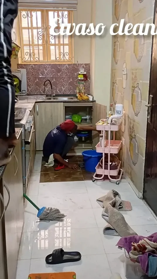 Kitchen before the deep clean